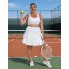 MoFiz Women’s Plus Size Skorts with Pockets Tennis Golf Skirt with Shorts Knee Length High Waisted Athletic Workout Skort(White)