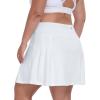 MoFiz Women’s Plus Size Skorts with Pockets Tennis Golf Skirt with Shorts Knee Length High Waisted Athletic Workout Skort(White)