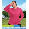 MoFiz Womens Plus Size Sun Protection Jackets Full Zip Lightweight Workout Hiking Athletic Running Hoodies with Thumb Hole(Hot Pink)