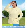 MoFiz Womens Plus Size Sun Protection Jackets Full Zip Lightweight Workout Hiking Athletic Running Hoodies with Thumb Hole(Yellow)