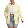 MoFiz Womens Plus Size Sun Protection Jackets Full Zip Lightweight Workout Hiking Athletic Running Hoodies with Thumb Hole(Yellow)