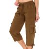 MoFiz Womens Capris with Pockets Loose Fit Casual Capri Pants Dressy Lightweight Ladies Baggy Cargo Pants for Hiking(Yellow 1)