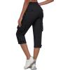MoFiz Women’s Cargo Capris Pants with Pockets Lightweight Quick Dry Travel Hiking Summer Pants for Women(Black)