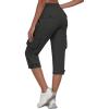MoFiz Women’s Cargo Capris Pants with Pockets Lightweight Quick Dry Travel Hiking Summer Pants for Women(Dark Gray)