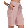 MoFiz Women’s Cargo Shorts Quick Dry Athletic Shorts Lightweight Running Summer Hiking Shorts with Pockets(Dusty Pink)