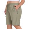 MoFiz Women’s Plus Size Hiking Cargo Shorts Quick Dry Golf Active Shorts Lightweight Summer Shorts with Pockets(Grey Khaki)