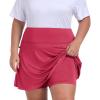 MoFiz Women’s Plus Size Skorts with Pockets Tennis Golf Skirt with Shorts Knee Length High Waisted Athletic Workout Skort(Rose Red)