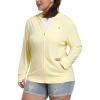 MoFiz Womens Plus Size Sun Protection Jackets Full Zip Lightweight Workout Hiking Athletic Running Hoodies with Thumb Hole(Yellow)