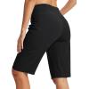 MoFiz Women’s Bermuda Long Shorts 12″ High Waisted Knee Length Shorts for Women Summer Athletic Running Shorts(Black)