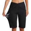 MoFiz Women’s Bermuda Long Shorts 12″ High Waisted Knee Length Shorts for Women Summer Athletic Running Shorts(Black)