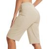 MoFiz Women’s Bermuda Long Shorts 12″ High Waisted Knee Length Shorts for Women Summer Athletic Running Shorts(Mika)