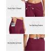 MoFiz Women’s Bermuda Long Shorts 12″ High Waisted Knee Length Shorts for Women Summer Athletic Running Shorts(Wine Red)