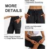 MoFiz Women’s Cargo Capris Hiking Pants Lightweight Quick Dry Outdoor Athletic Travel Casual Loose Comfy Cute Zipper Pockets(C01-black)