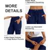 MoFiz Women’s Cargo Capris Hiking Pants Lightweight Quick Dry Outdoor Athletic Travel Casual Loose Comfy Cute Zipper Pockets(C03-navy)