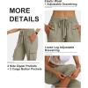 MoFiz Women’s Cargo Capris Hiking Pants Lightweight Quick Dry Outdoor Athletic Travel Casual Loose Comfy Cute Zipper Pockets(C05-grey Khaki)