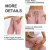MoFiz Women’s Cargo Capris Hiking Pants Lightweight Quick Dry Outdoor Athletic Travel Casual Loose Comfy Cute Zipper Pockets(C09-dusty Pink Khaki)