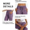 MoFiz Women’s Cargo Capris Hiking Pants Lightweight Quick Dry Outdoor Athletic Travel Casual Loose Comfy Cute Zipper Pockets(C13-light Purple)