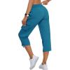 MoFiz Women’s Cargo Capris Hiking Pants Lightweight Quick Dry Outdoor Athletic Travel Casual Loose Comfy Cute Zipper Pockets(C14-sapphire Blue)