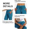 MoFiz Women’s Cargo Capris Hiking Pants Lightweight Quick Dry Outdoor Athletic Travel Casual Loose Comfy Cute Zipper Pockets(C14-sapphire Blue)