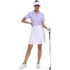 MoFiz Women’s Golf Polo Shirt Short Sleeve Collared 1/4 Zip Athletic Tennis Shirt Quick-Dry Lightweight Summer Casual Tops(Light Purple)