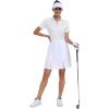 MoFiz Women’s Golf Polo Shirt Short Sleeve Collared 1/4 Zip Athletic Tennis Shirt Quick-Dry Lightweight Summer Casual Tops(White)