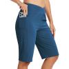MoFiz Women’s Bermuda Long Shorts 12″ High Waisted Knee Length Shorts for Women Summer Athletic Running Shorts(Indigo)