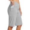 MoFiz Women’s Bermuda Long Shorts 12″ High Waisted Knee Length Shorts for Women Summer Athletic Running Shorts(Light Gray)