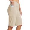 MoFiz Women’s Bermuda Long Shorts 12″ High Waisted Knee Length Shorts for Women Summer Athletic Running Shorts(Mika)