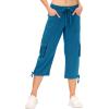 MoFiz Women’s Cargo Capris Hiking Pants Lightweight Quick Dry Outdoor Athletic Travel Casual Loose Comfy Cute Pockets(22-sapphire Blue)