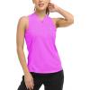 MoFiz Women’s Sleeveless Golf Polo Shirts Tennis Tank Tops Racerback with 1/4 Zip Collarless UPF 50+ Quick Dry Lightweight(Purple)