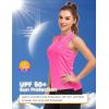 MoFiz Women’s Sleeveless Golf Polo Shirts Tennis Tank Tops Racerback with 1/4 Zip Collarless UPF 50+ Quick Dry Lightweight(Rose Red)
