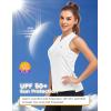MoFiz Women’s Sleeveless Golf Polo Shirts Tennis Tank Tops Racerback with 1/4 Zip Collarless UPF 50+ Quick Dry Lightweight(White)