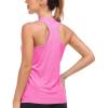 MoFiz Women’s Sleeveless Golf Polo Shirts Tennis Tank Tops Racerback with 1/4 Zip Collarless UPF 50+ Quick Dry Lightweight(Rose Red)