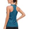 MoFiz Women’s Sleeveless Golf Polo Shirts Tennis Tank Tops Racerback with 1/4 Zip Collarless UPF 50+ Quick Dry Lightweight(Sea Blue)