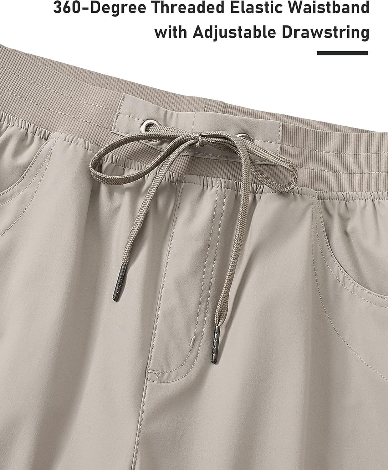 image:imageMoFiz Capri Pants for Women Lightweight Ice Cool Capris for Women Casual Summer Trip Loose Shorts with Zipper PocketsA03light Khaki