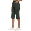 MoFiz Capri Pants for Women Lightweight Ice Cool Capris for Women Casual Summer Trip Loose Shorts with Zipper Pockets(A08-army Green)