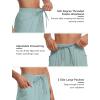 MoFiz Capri Pants for Women Lightweight Ice Cool Capris for Women Casual Summer Trip Loose Shorts with Zipper Pockets(A09-green)