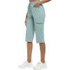 MoFiz Capri Pants for Women Lightweight Ice Cool Capris for Women Casual Summer Trip Loose Shorts with Zipper Pockets(A09-green)