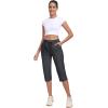 MoFiz Capri Pants for Women Lightweight Ice Cool Capris for Women Casual Summer with Zipper Pockets(D05-dark Gray)