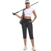MoFiz Capri Pants for Women Lightweight Ice Cool Capris for Women Casual Summer with Zipper Pockets(D05-dark Gray)
