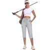 MoFiz Capri Pants for Women Lightweight Ice Cool Capris for Women Casual Summer with Zipper Pockets(D06-light Gray)