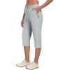MoFiz Capri Pants for Women Lightweight Ice Cool Capris for Women Casual Summer with Zipper Pockets(D06-light Gray)