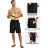 MoFiz Men’s Swim Trunks 9″ Quick Dry Mens Broad Beach Shorts Stretch Mens Swim Shorts(A-black)