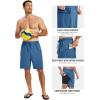 MoFiz Men’s Swim Trunks 9″ Quick Dry Mens Broad Beach Shorts Stretch Mens Swim Shorts(A-blue)