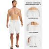 MoFiz Men’s Swim Trunks 9″ Quick Dry Mens Broad Beach Shorts Stretch Mens Swim Shorts(A-white)