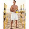 MoFiz Men’s Swim Trunks 9″ Quick Dry Mens Broad Beach Shorts Stretch Mens Swim Shorts(A-white)