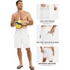 MoFiz Men’s Swim Trunks 9″ Quick Dry Mens Broad Beach Shorts Stretch Mens Swim Shorts(A-white)