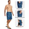 MoFiz Men’s Swim Trunks 9″ Quick Dry Mens Broad Beach Shorts Stretch Mens Swim Shorts(Camo Blue)