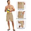 MoFiz Men’s Swim Trunks 9″ Quick Dry Mens Broad Beach Shorts Stretch Mens Swim Shorts(Khaki)