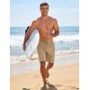 MoFiz Men’s Swim Trunks 9″ Quick Dry Mens Broad Beach Shorts Stretch Mens Swim Shorts(Khaki)